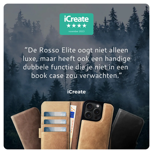 Rosso Elite iPhone 17 Pro Hoesje met MagSafe Book Case Echt Leer Lichtbruin afbeelding 6