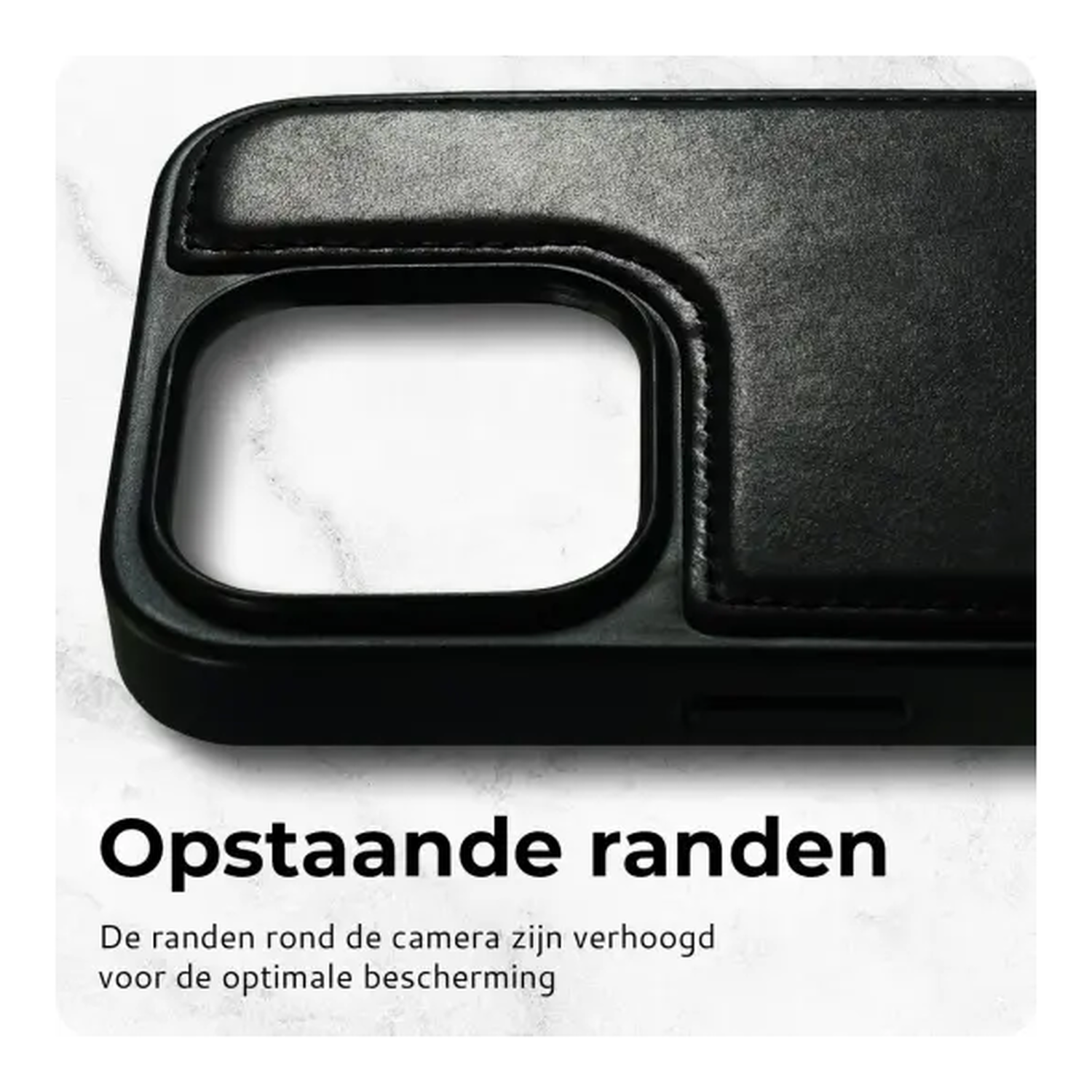 Rosso Elite iPhone 17 Pro Max Hoesje met MagSafe Book Case Echt Leer Zwart afbeelding 5