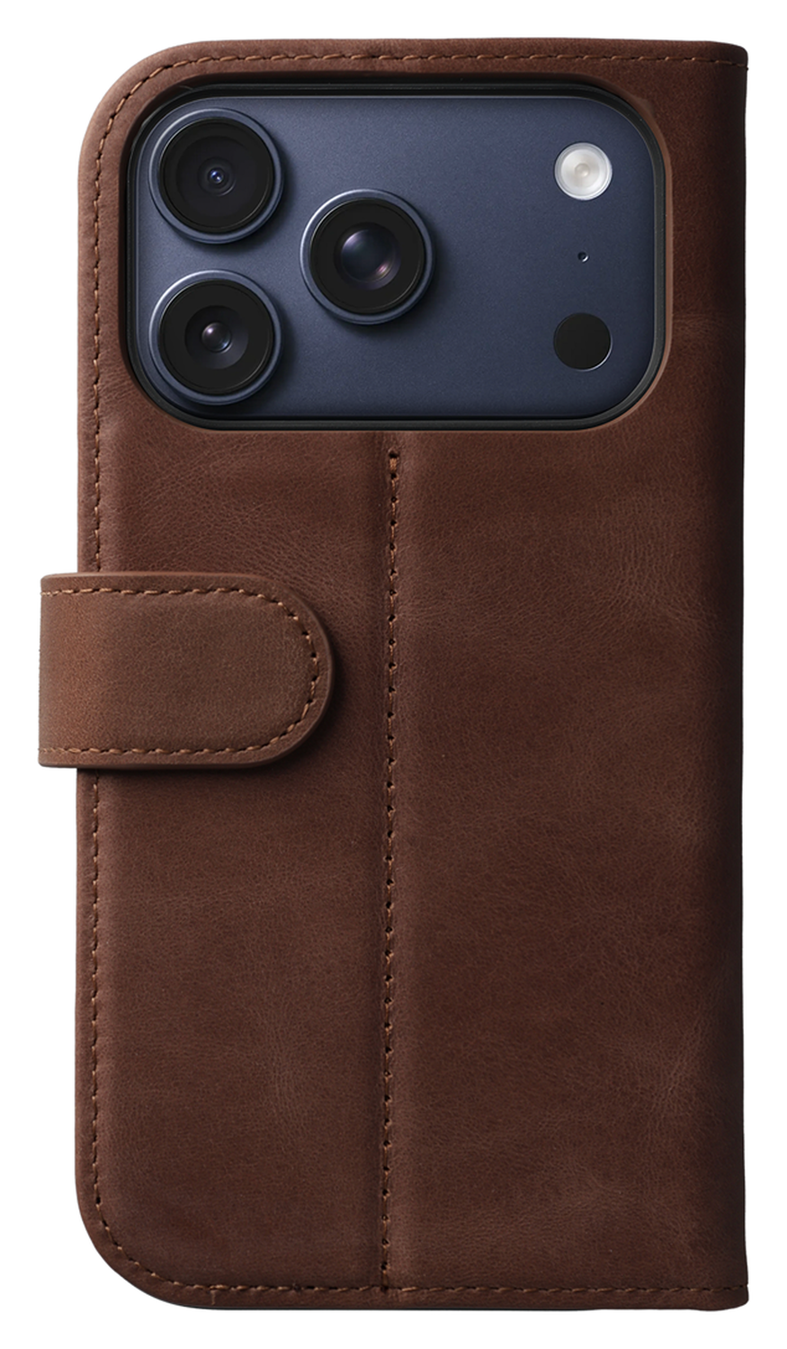 Rosso Elite iPhone 17 Pro Max Hoesje met MagSafe Book Case Echt Leer Bruin afbeelding 5