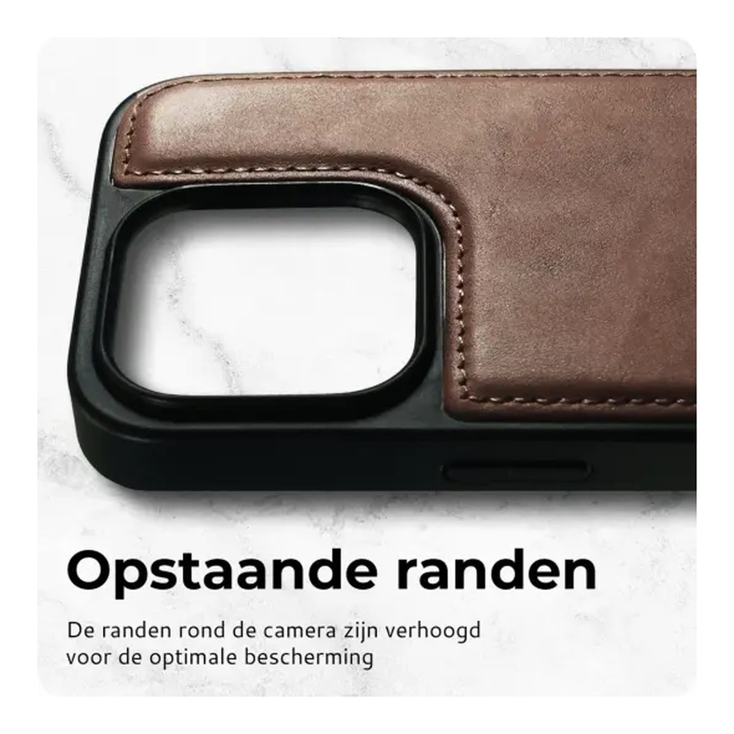 Rosso Elite iPhone 17 Pro Max Hoesje met MagSafe Book Case Echt Leer Bruin afbeelding 6