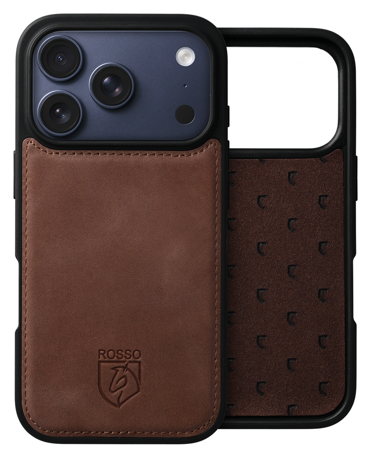 Rosso Elite iPhone 17 Pro Max Hoesje met MagSafe Book Case Echt Leer Bruin afbeelding 4