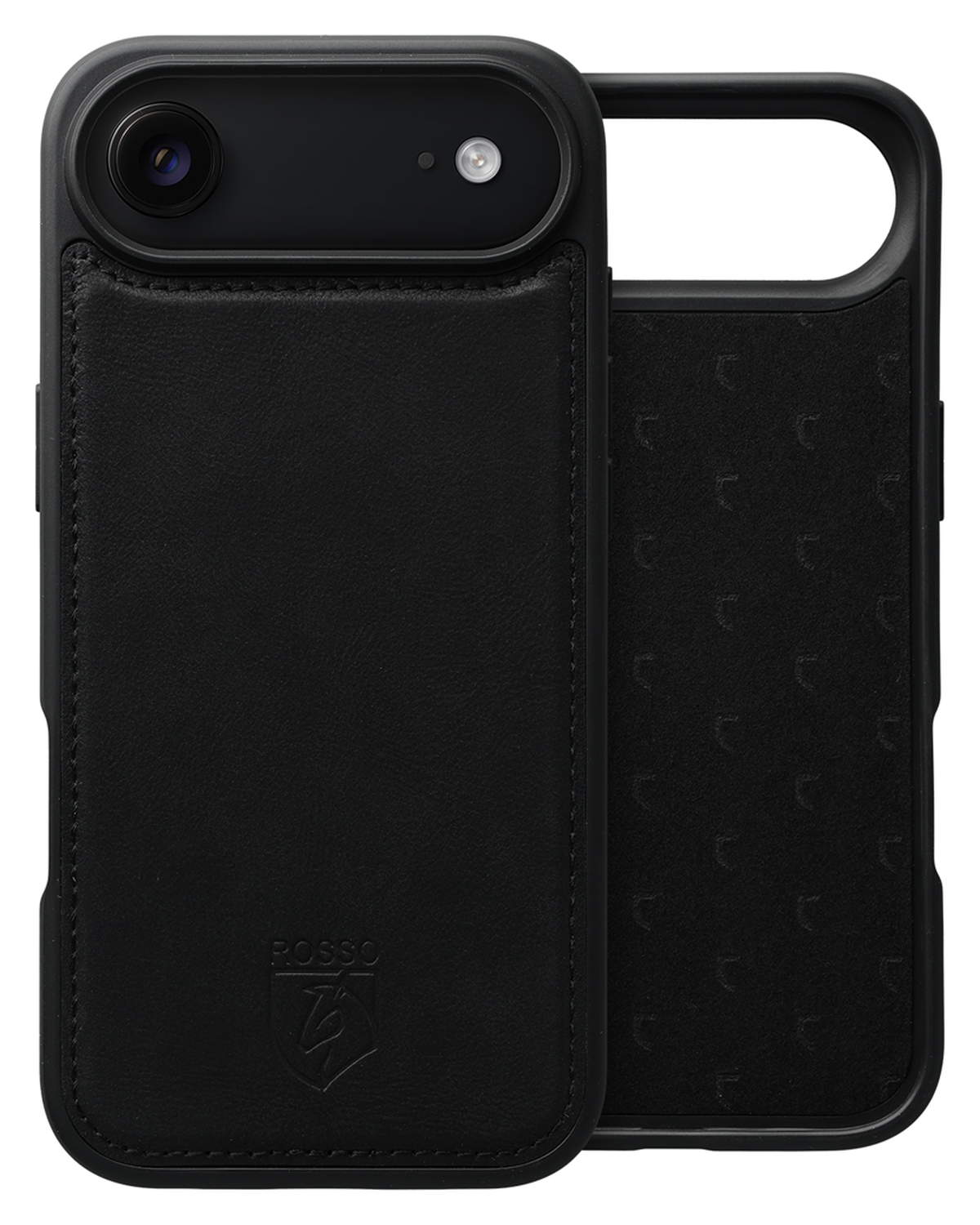 Rosso Elite iPhone Air Hoesje met MagSafe Book Case Echt Leer Zwart afbeelding 4