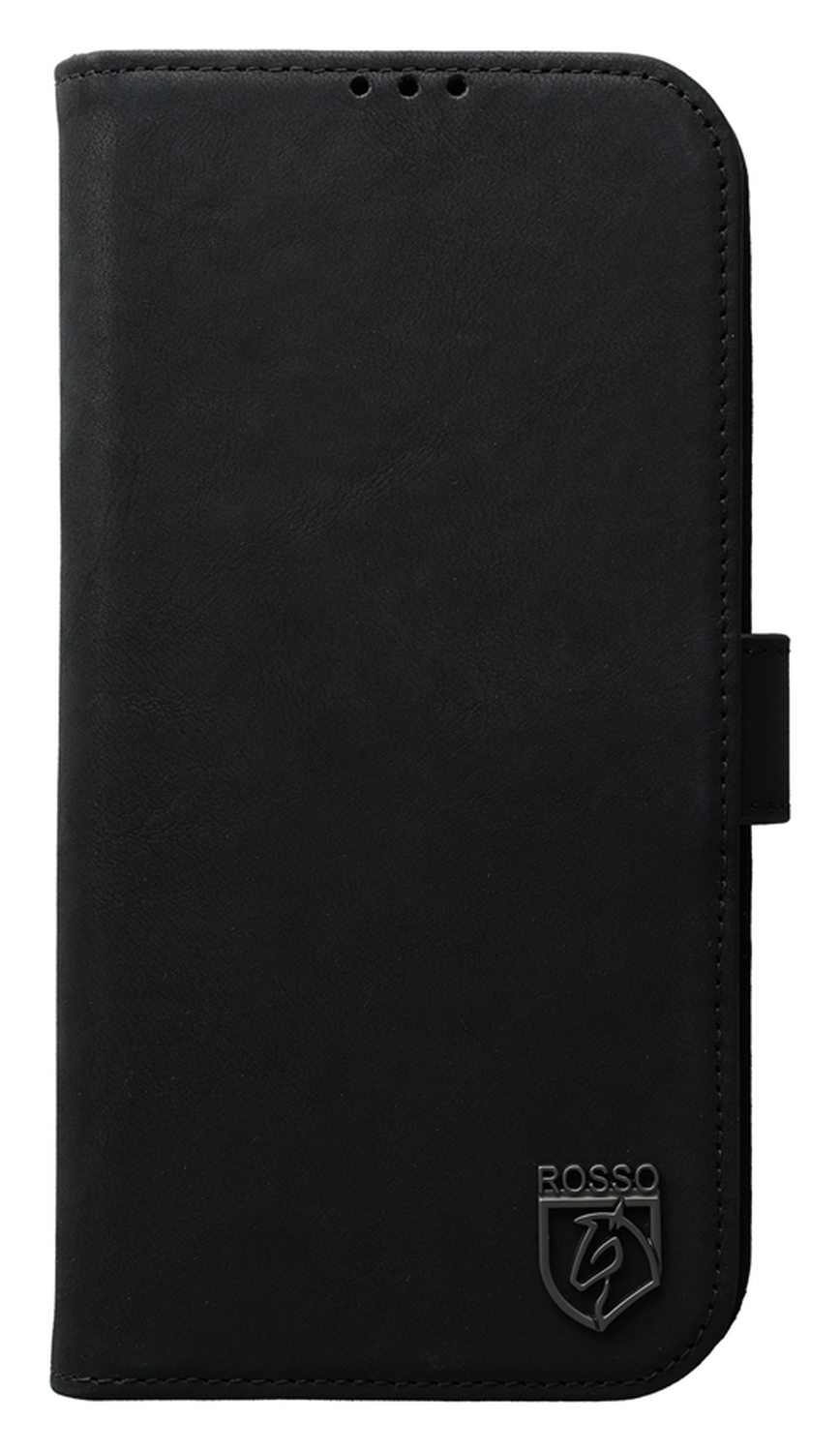 Rosso Elite iPhone Air Hoesje met MagSafe Book Case Echt Leer Zwart afbeelding 7