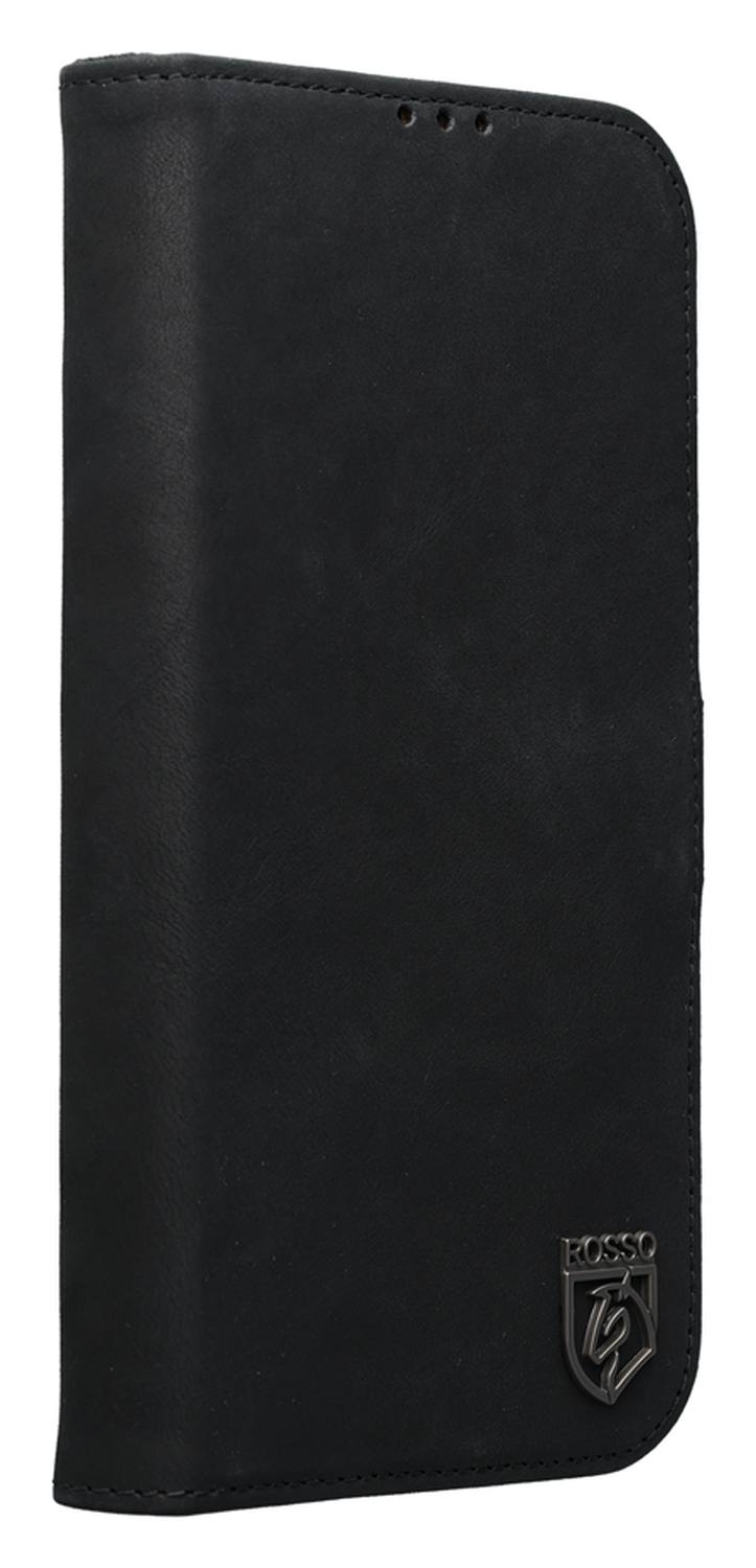 Rosso Elite iPhone Air Hoesje met MagSafe Book Case Echt Leer Zwart afbeelding 8