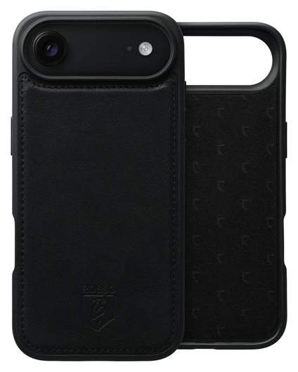Rosso Elite iPhone Air Hoesje met MagSafe Book Case Echt Leer Zwart afbeelding 4