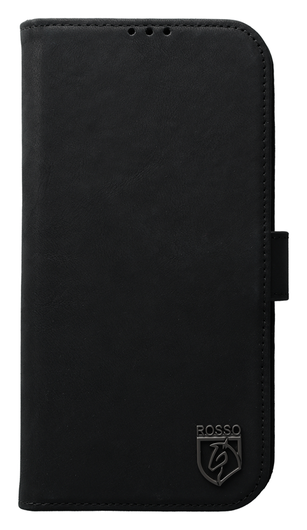Rosso Elite iPhone Air Hoesje met MagSafe Book Case Echt Leer Zwart afbeelding 7