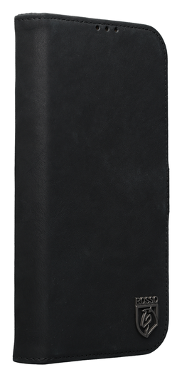 Rosso Elite iPhone Air Hoesje met MagSafe Book Case Echt Leer Zwart afbeelding 8