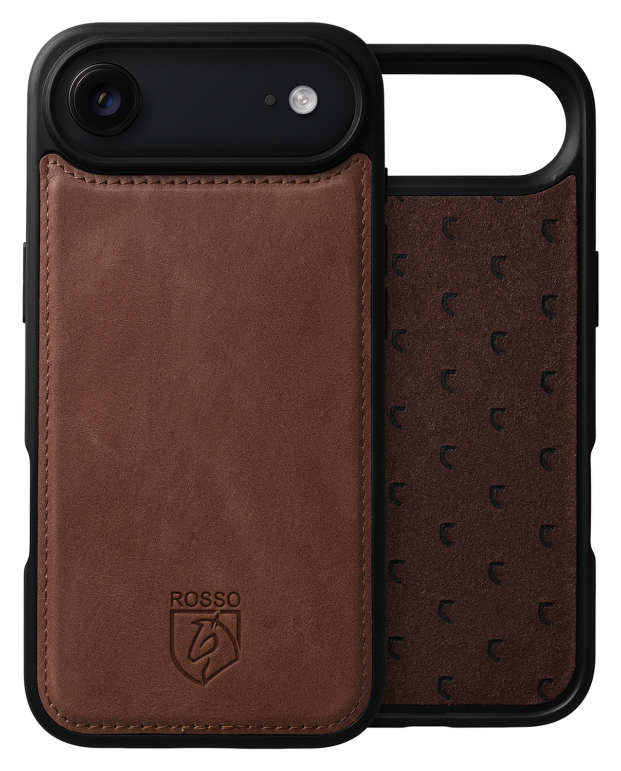 Rosso Elite iPhone Air Hoesje met MagSafe Book Case Echt Leer Bruin afbeelding 5