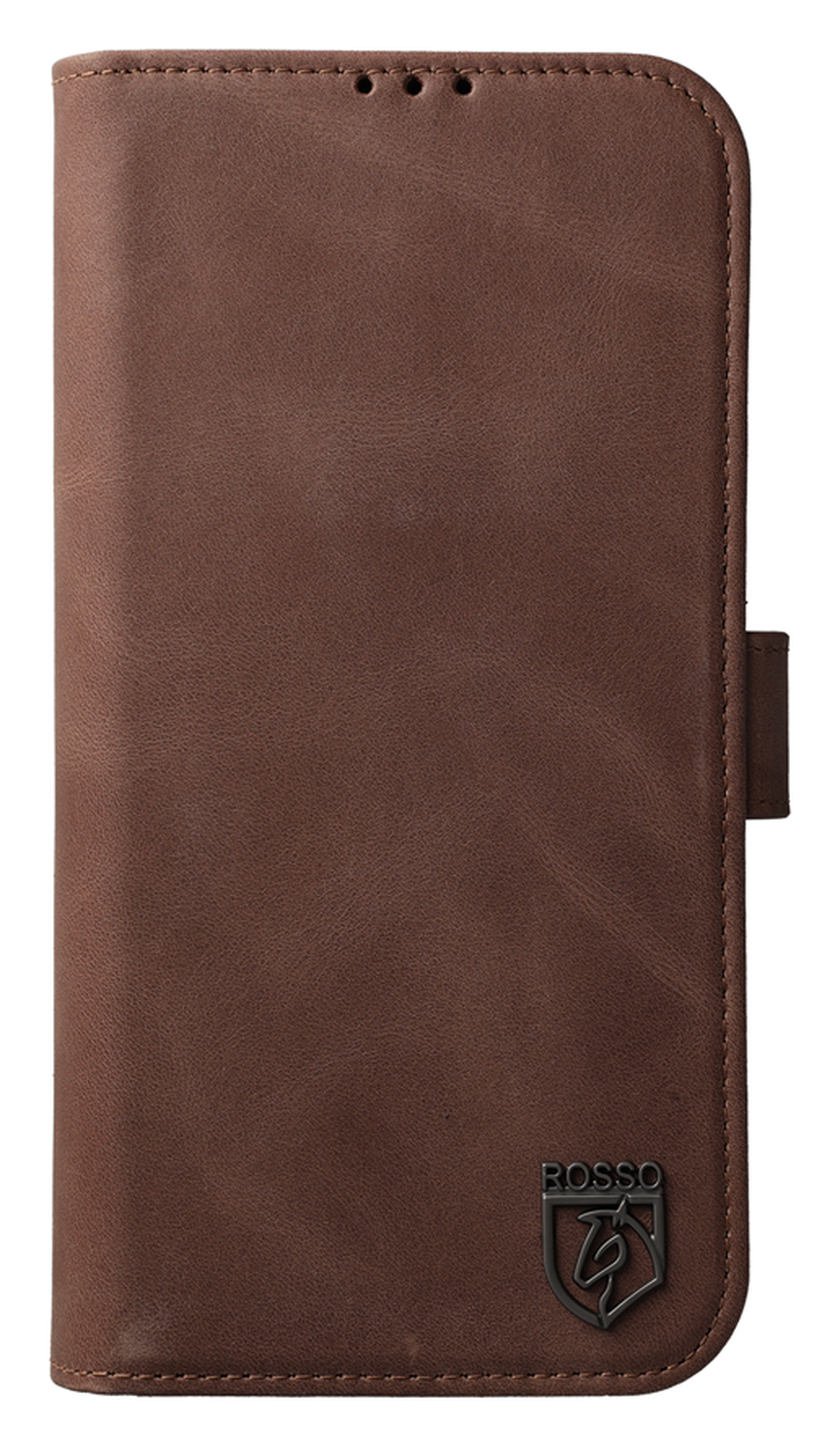 Rosso Elite iPhone Air Hoesje met MagSafe Book Case Echt Leer Bruin afbeelding 7