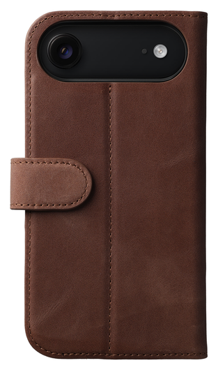 Rosso Elite iPhone Air Hoesje met MagSafe Book Case Echt Leer Bruin afbeelding 4