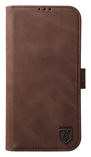 Rosso Elite iPhone Air Hoesje met MagSafe Book Case Echt Leer Bruin afbeelding 7
