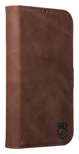 Rosso Elite iPhone Air Hoesje met MagSafe Book Case Echt Leer Bruin afbeelding 8