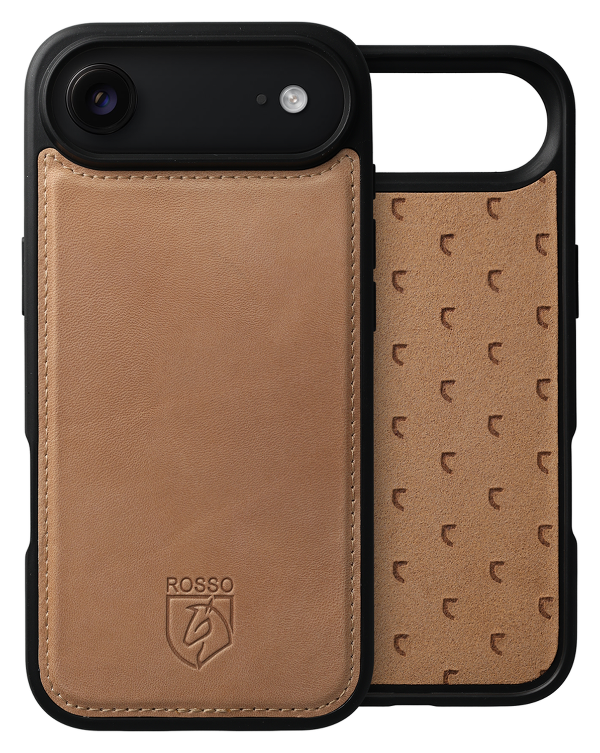 Rosso Elite iPhone Air Hoesje met MagSafe Book Case Echt Leer Lichtbruin afbeelding 4
