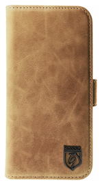 Rosso Elite iPhone Air Hoesje met MagSafe Book Case Echt Leer Lichtbruin
