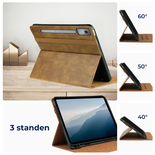 Rosso Element Lenovo Idea Tab Pro 12.7 Hoes Book Case Bruin afbeelding 2