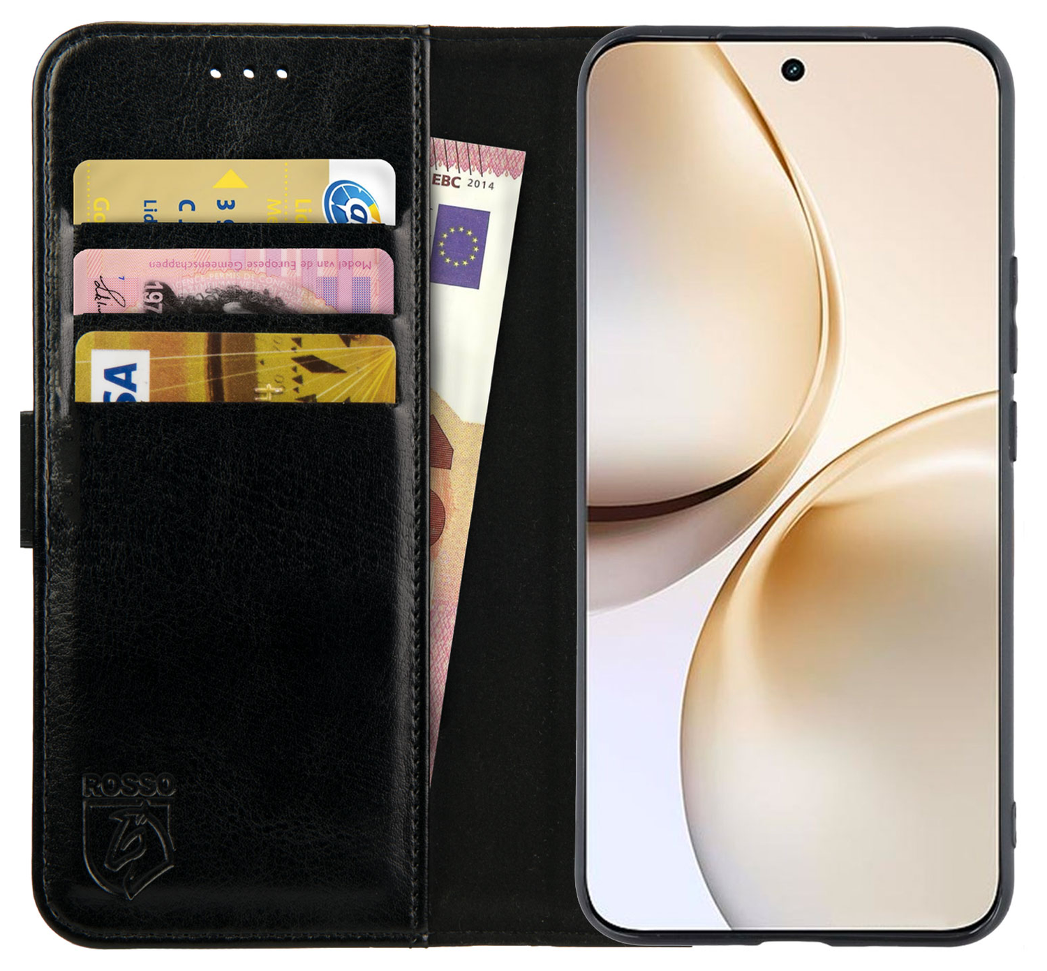 Rosso Element Realme 14 Pro Plus Hoesje Book Case Wallet Zwart afbeelding 1