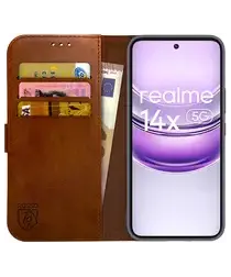 Rosso Element Realme 14X Hoesje Book Case Wallet Bruin afbeelding