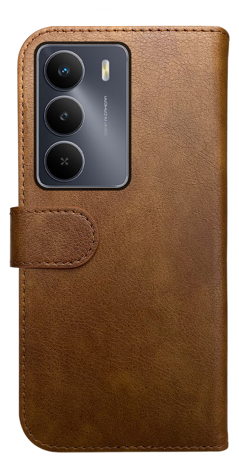 Rosso Element Realme 14X Hoesje Book Case Wallet Bruin afbeelding 2