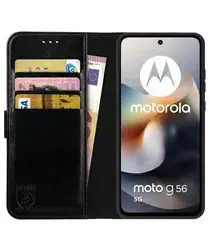 Rosso Element Motorola Moto G56 Hoesje Book Case Wallet Zwart afbeelding