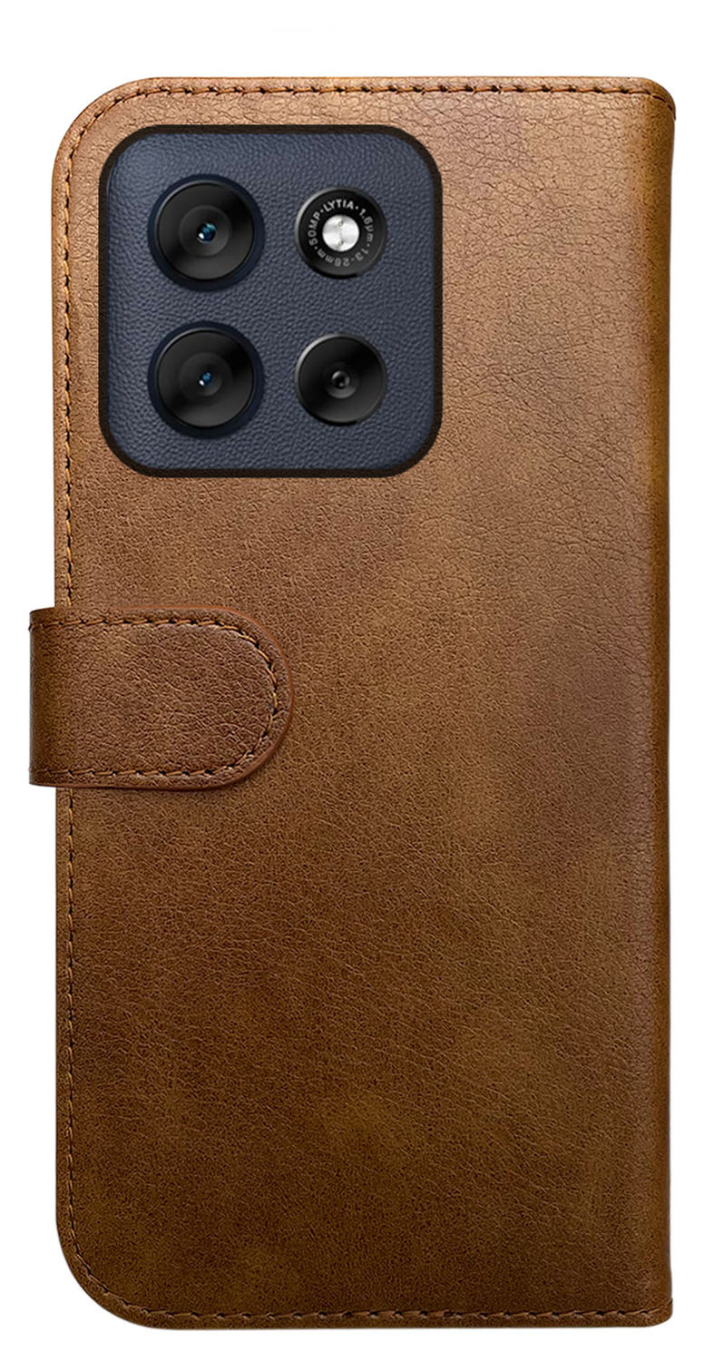 Rosso Element Motorola Moto G56 Hoesje Book Case Wallet Bruin afbeelding 2
