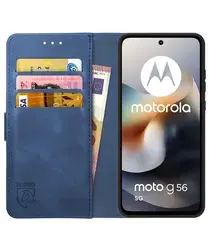Rosso Element Motorola Moto G56 Hoesje Book Case Wallet Blauw afbeelding