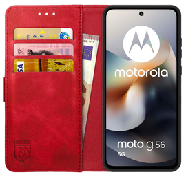 Rosso Element Motorola Moto G56 Hoesje Book Case Wallet Rood