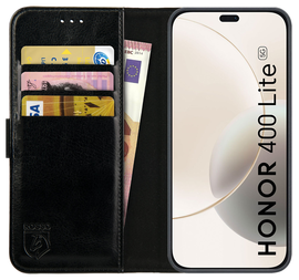 Rosso Element Honor 400 Lite Hoesje Book Case Wallet Zwart
