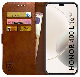 Rosso Element Honor 400 Lite Hoesje Book Case Wallet Bruin
