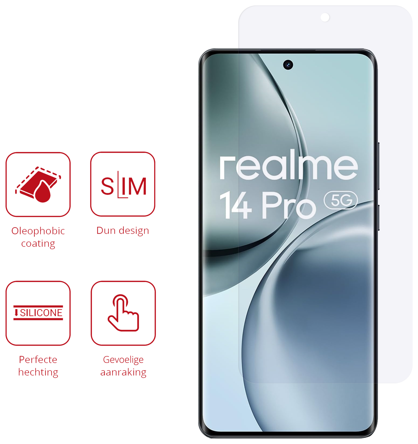 Rosso Realme 14 Pro Screen Protector Case Friendly Folie Duo Pack afbeelding 2