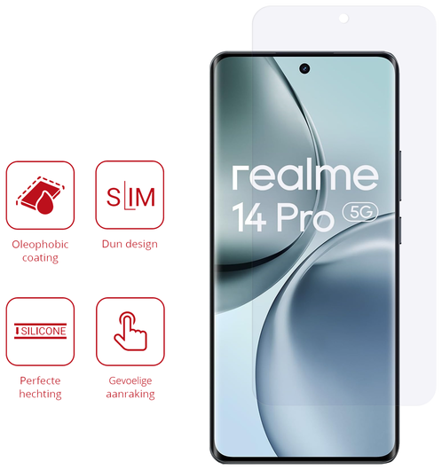 Rosso Realme 14 Pro Screen Protector Case Friendly Folie Duo Pack afbeelding 2
