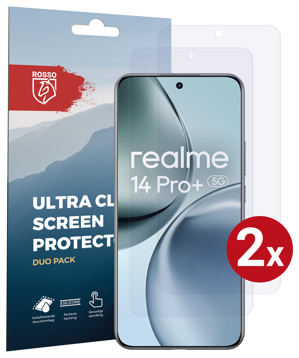 Rosso Realme 14 Pro Plus Screen Protector Case Friendly Folie Duo Pack afbeelding 1