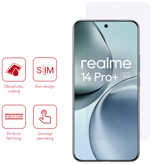 Rosso Realme 14 Pro Plus Screen Protector Case Friendly Folie Duo Pack afbeelding 2