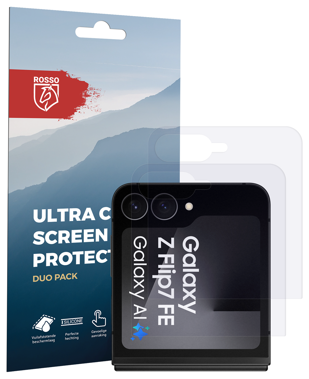 Rosso Samsung Galaxy Z Flip 7 Screen Protector Case Friendly Folie Duo Pack afbeelding 8