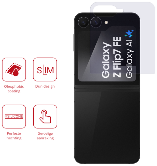 Rosso Samsung Galaxy Z Flip 7 Screen Protector Case Friendly Folie Duo Pack afbeelding 2