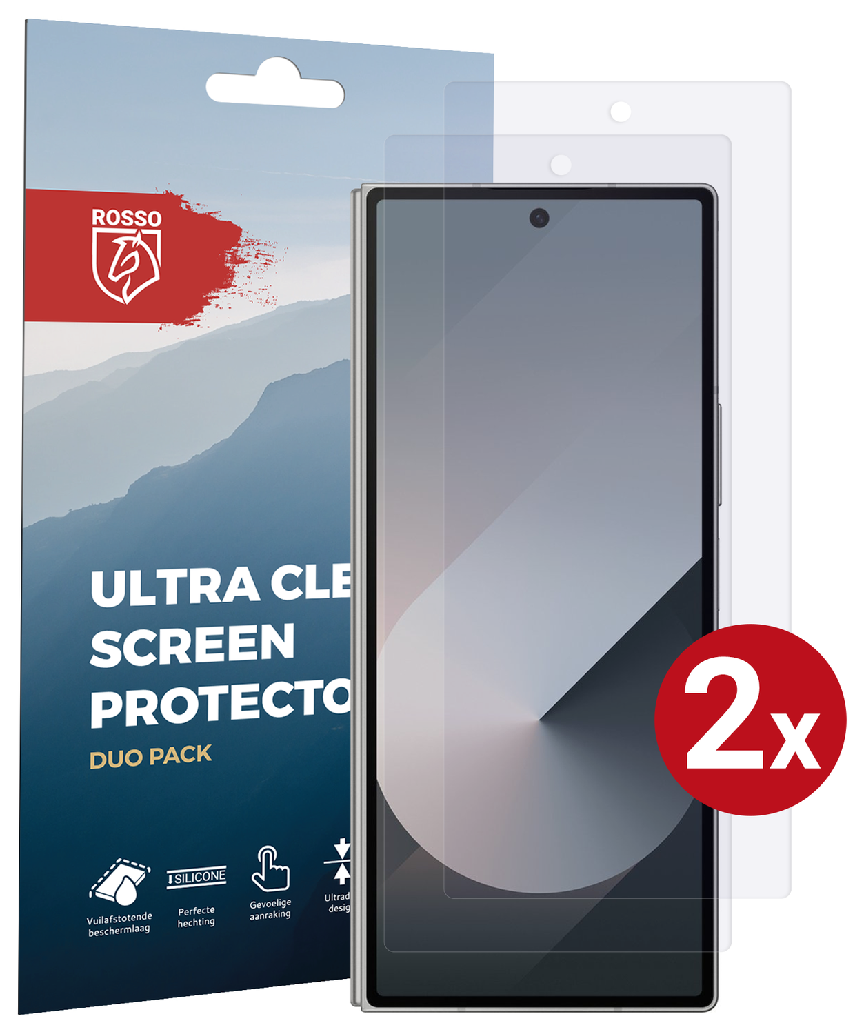 Rosso Samsung Galaxy Z Fold 7 Screen Protector Case Friendly Folie Duo Pack afbeelding 1