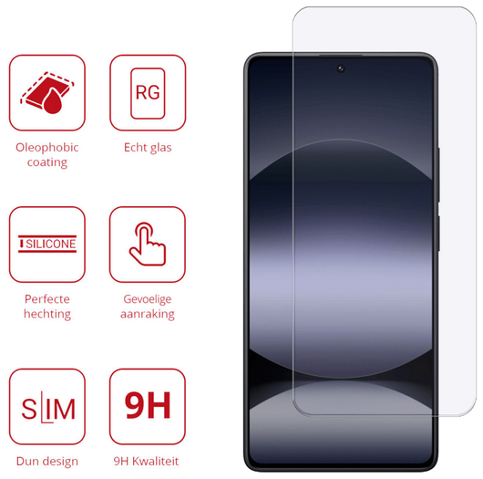 Rosso Xiaomi Redmi Note 14S 9H Tempered Glass Screen Protector afbeelding 2