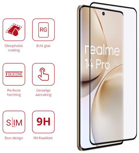 Rosso Realme 14 Pro 9H Tempered Glass Screen Protector afbeelding 2