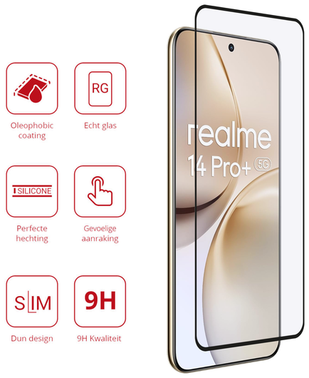 Rosso Realme 14 Pro Plus 9H Tempered Glass Screen Protector afbeelding 2
