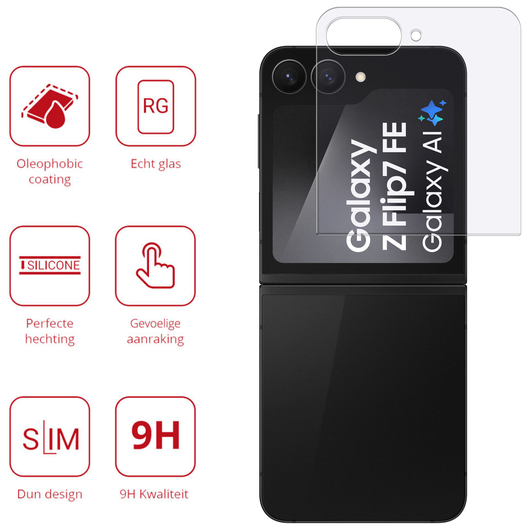 Rosso Samsung Galaxy Z Flip 7 9H Tempered Glass Screen Protector Achterkant afbeelding 2