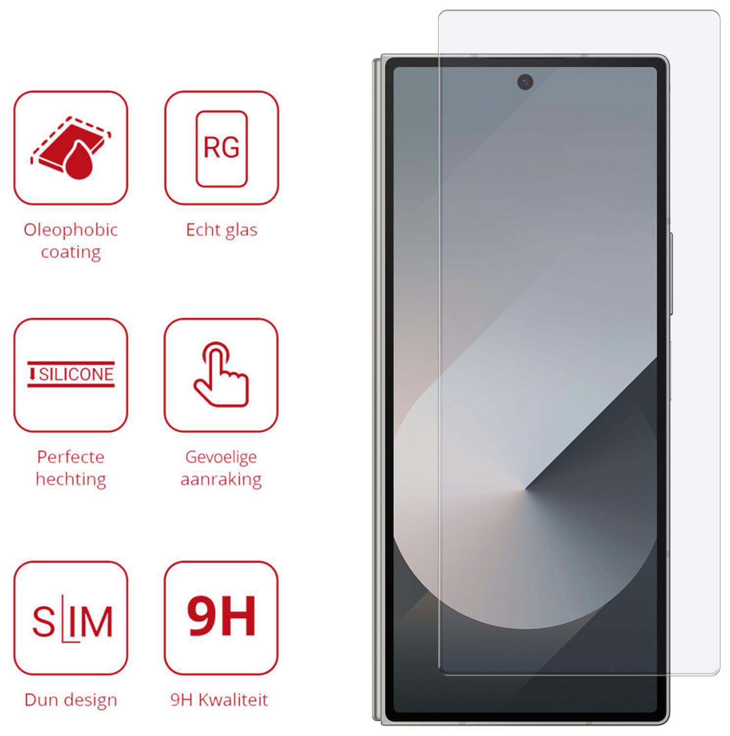 Rosso Samsung Galaxy Z Fold 7 9H Tempered Glass Screen Protector afbeelding 2