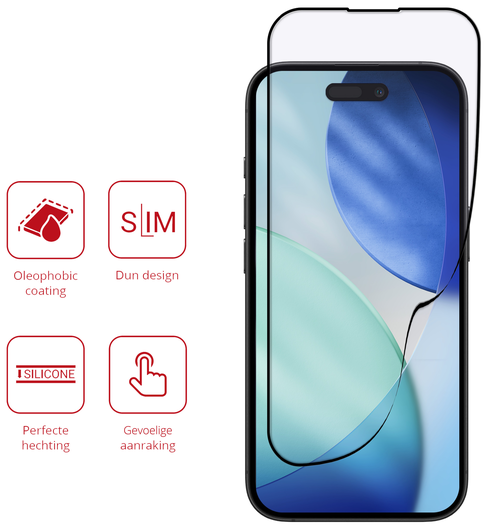 Rosso Apple iPhone 17 / 17 Pro Hybrid Glass Screen Protector afbeelding 2