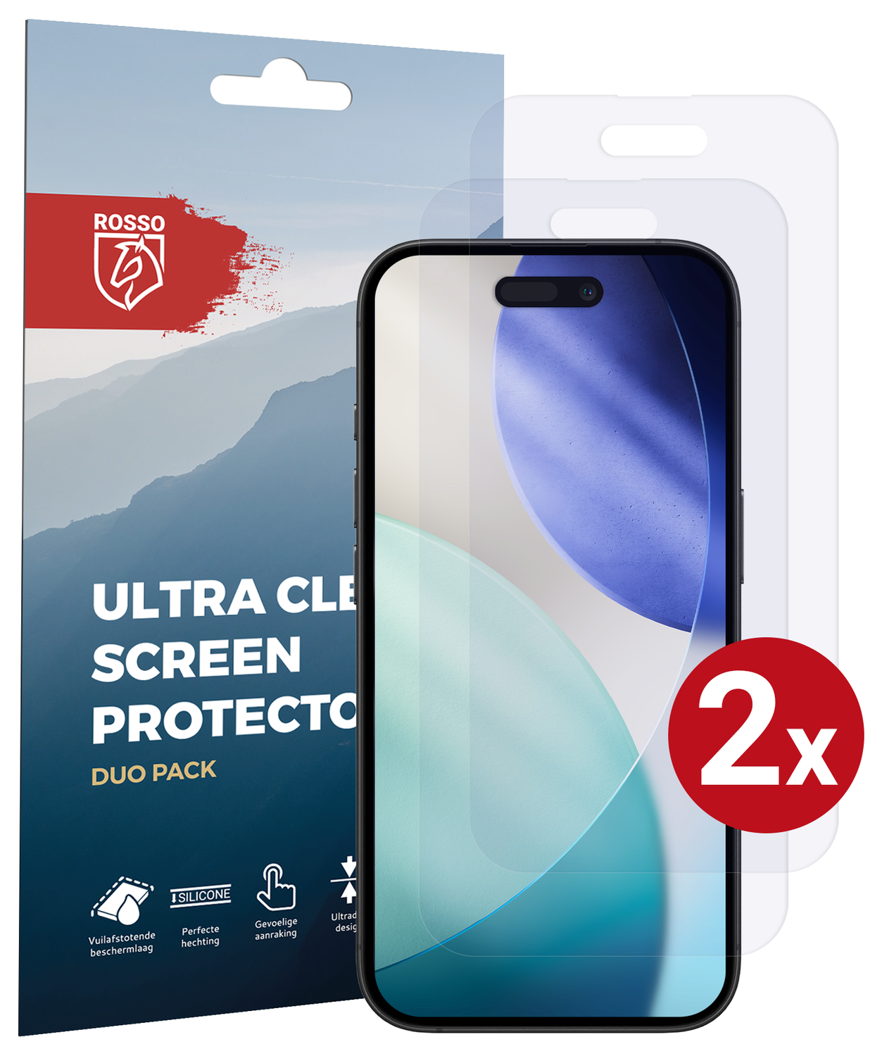 Rosso Apple iPhone 17 / 17 Pro Screen Protector Case Friendly Folie Duo Pack afbeelding 1