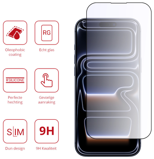 Rosso iPhone 17 / 17 Pro Tempered Glass Screen Protector Anti-Blue Light afbeelding 2