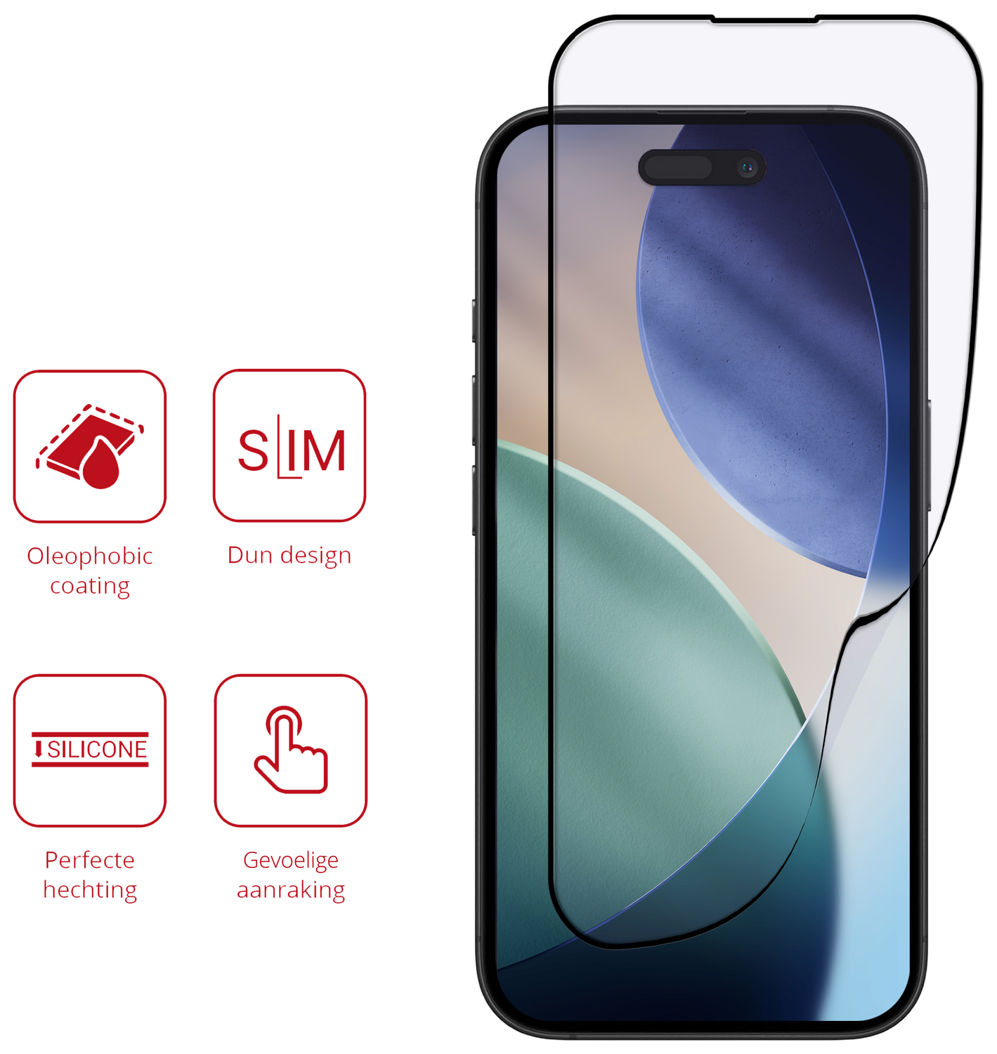 Rosso Apple iPhone Air Hybrid Glass Screen Protector afbeelding 2