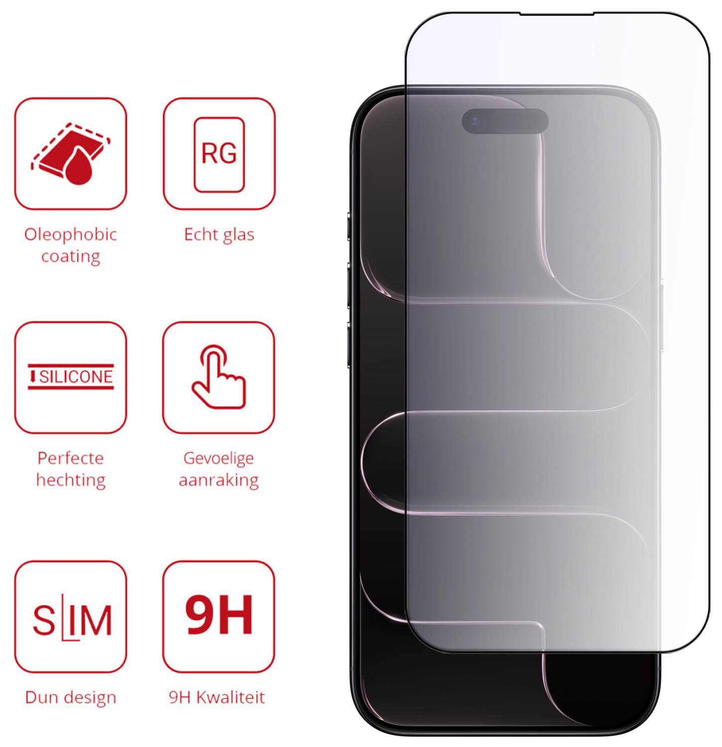 Rosso iPhone Air Tempered Glass Screen Protector Anti-Blue Light afbeelding 2