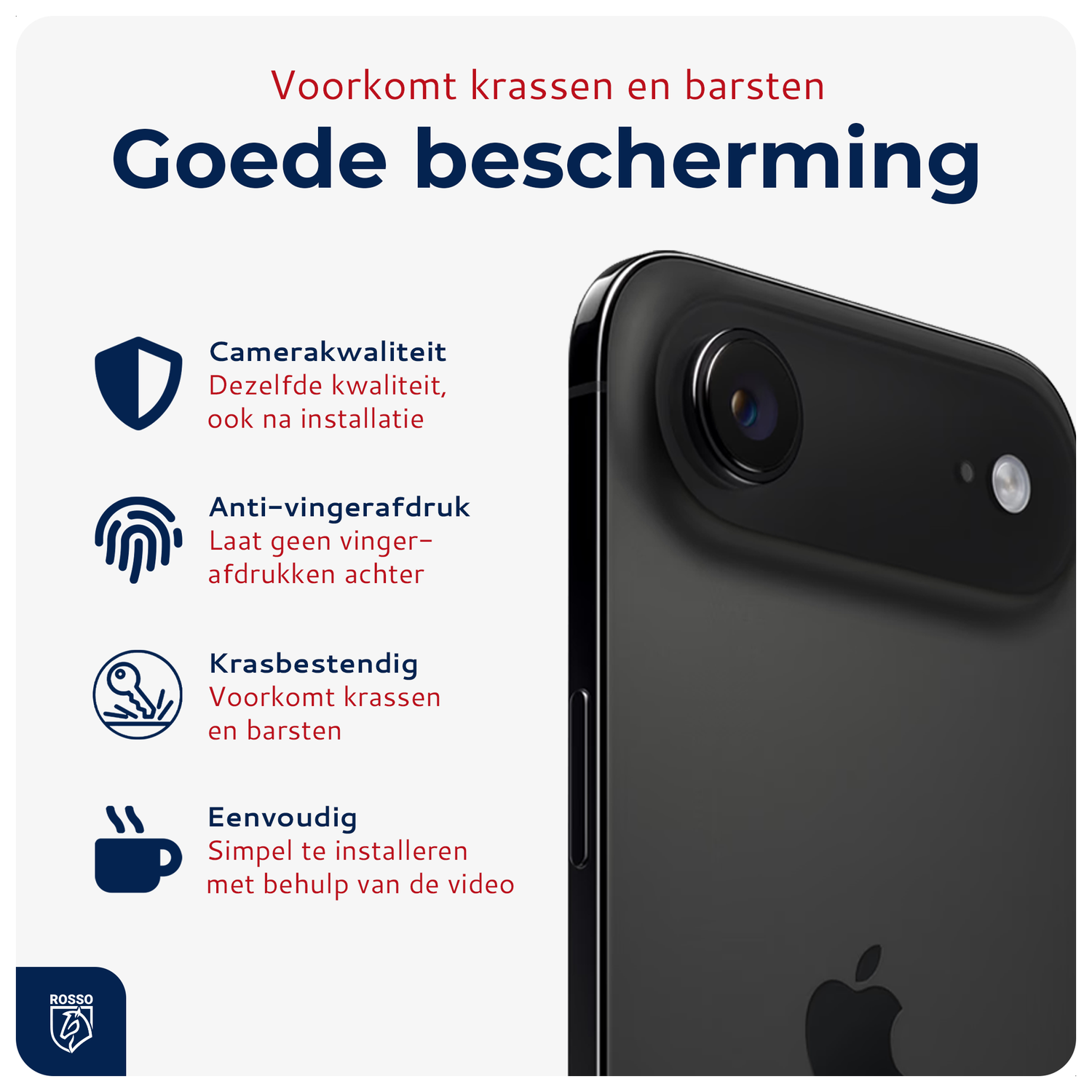 Rosso Apple iPhone Air Camera Lens Protector Zwart afbeelding 2