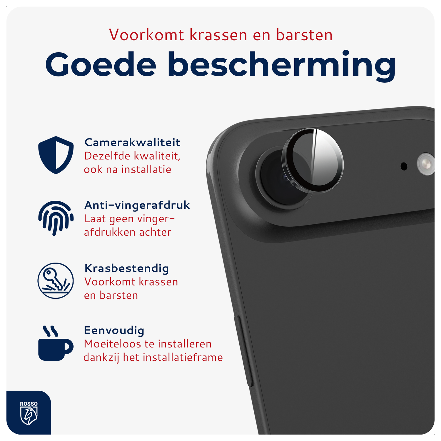 Rosso Apple iPhone Air Camera Frame Protector Transparant afbeelding 2
