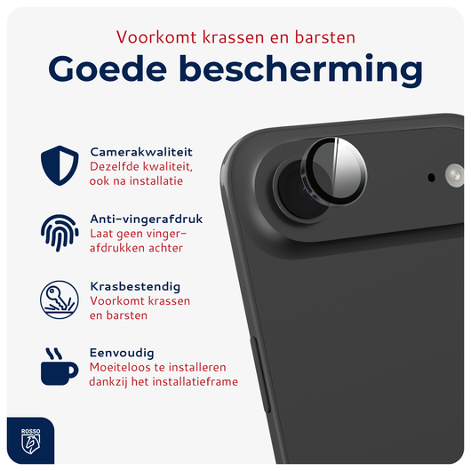 Rosso Apple iPhone Air Camera Frame Protector Transparant afbeelding 2