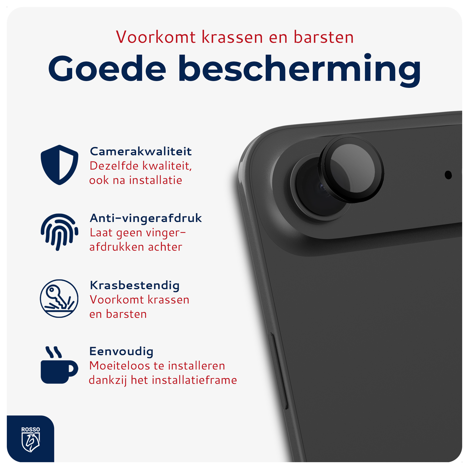 Rosso Apple iPhone Air Camera Frame Protector Zwart afbeelding 2