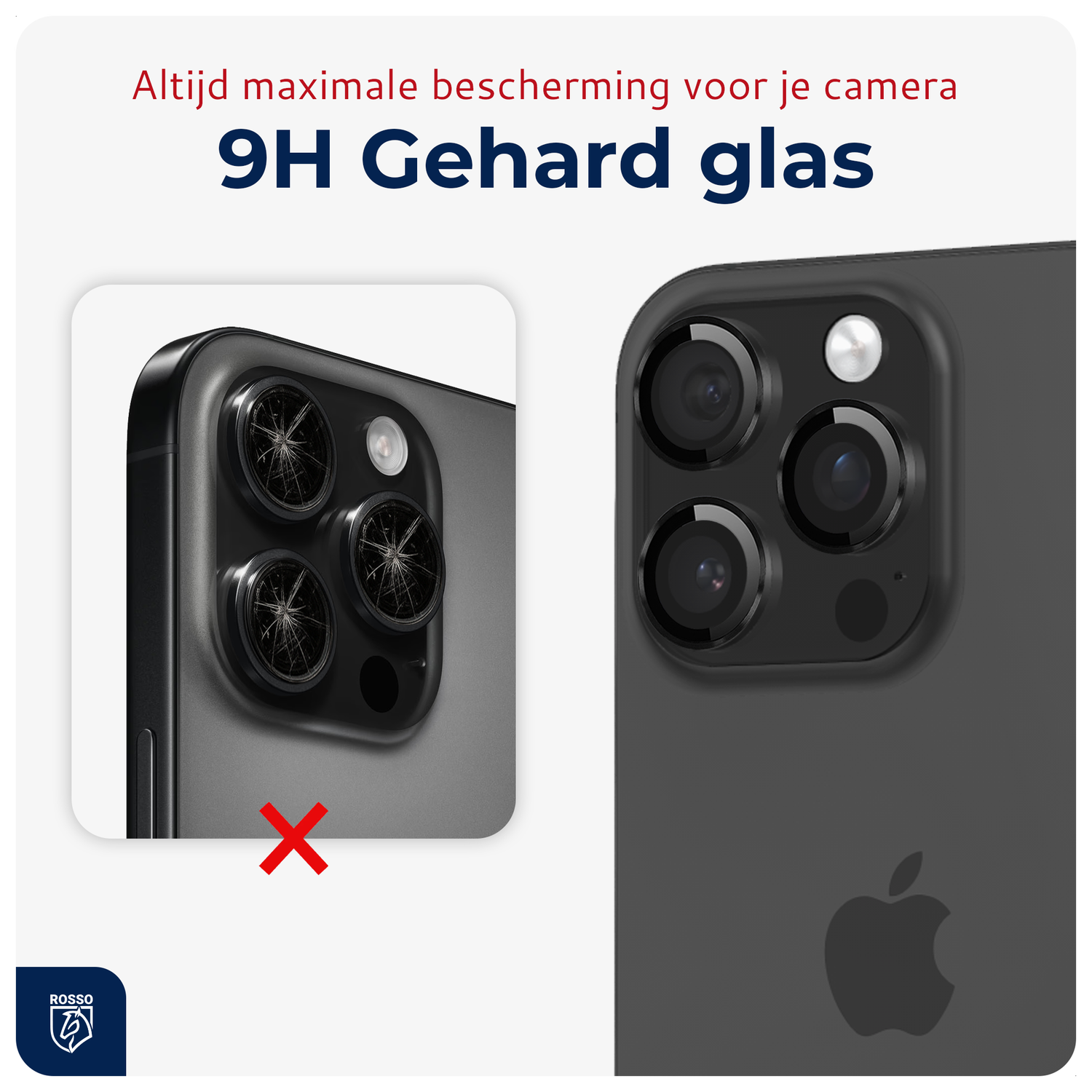 Rosso Apple iPhone 15 Pro / 15 Pro Max Camera Frame Protector Zwart afbeelding 4